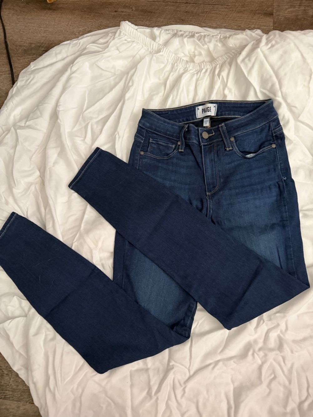 PAIGE Dark Indigo High-Rise Skinny Jeans